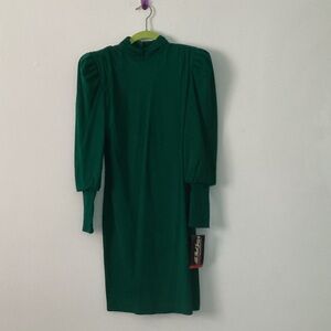 Chic Long Sleeve Green Dress 🏹